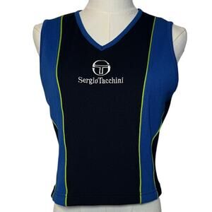 Italian V-Neck Top Y2K Sergio Tacchini size SMALL